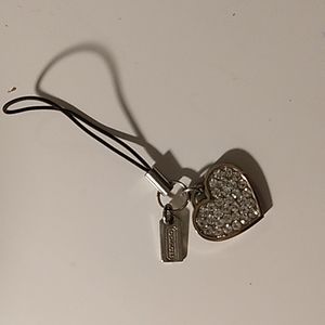 Coach Heart Cell Phone Charm